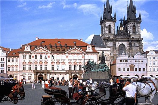 布拉格,老城广场,宫殿,教堂,马拉,游客