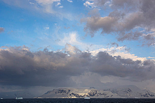 南极,海峡,混合,云