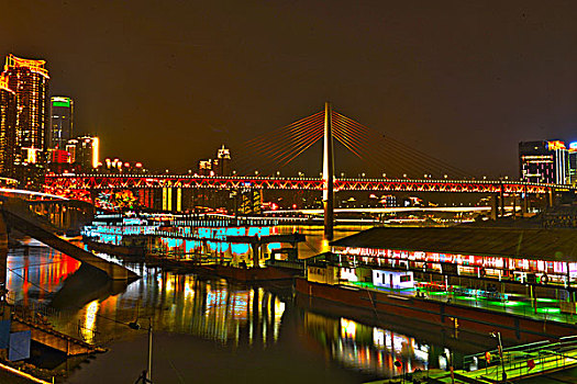 重庆朝天门码头夜景