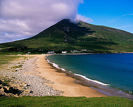 海滩,山,阿基尔岛,梅奥县,爱尔兰