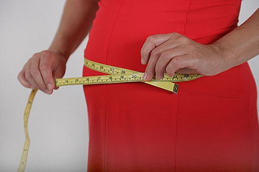 腹部,孕妇,测量,腰部,卷尺