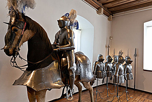 盔甲,武器,艺术,博物馆,烤面包,城堡,上弗兰科尼亚,弗兰克尼亚,巴伐利亚,德国,欧洲