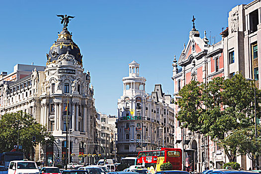 角,阿卡拉大街,格兰大道,马德里,西班牙