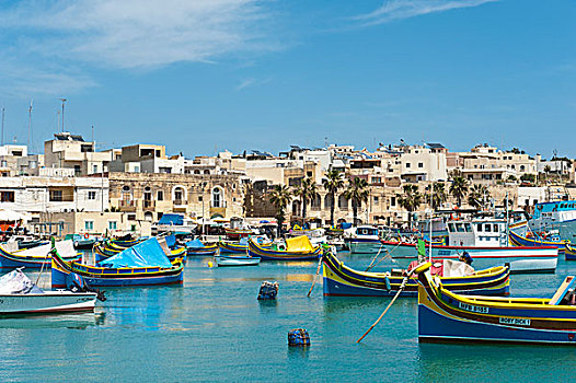 多彩,涂绘,传统,渔船,港口,马尔萨什洛克,马耳他,欧洲