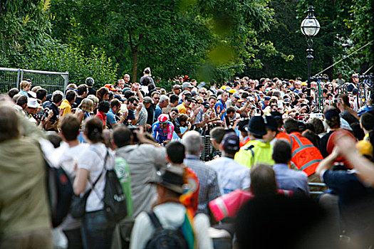 骑车,骑,蜿蜒,环法赛,2007年,海德公园,伦敦