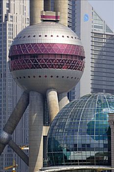 中国,上海,浦东,球体,眺望台,东方明珠电视塔,地球,国际,会议中心