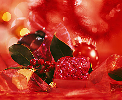 红色,圣诞装饰,桌饰