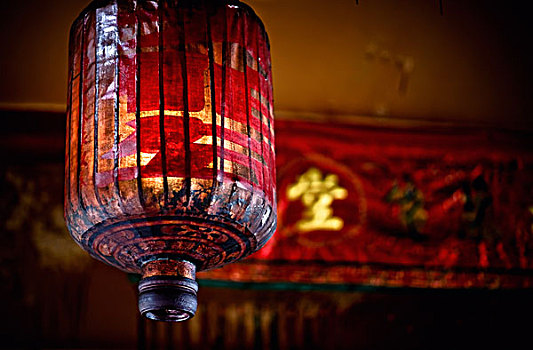 古老,传统,红色,灯笼,庙宇,槟城,马来西亚