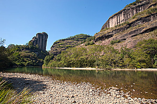 之字形,河,顶峰,武夷山,山,福建,中国