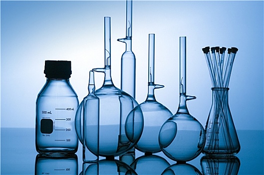 蓝色,玻璃,化学品,实验室,容器