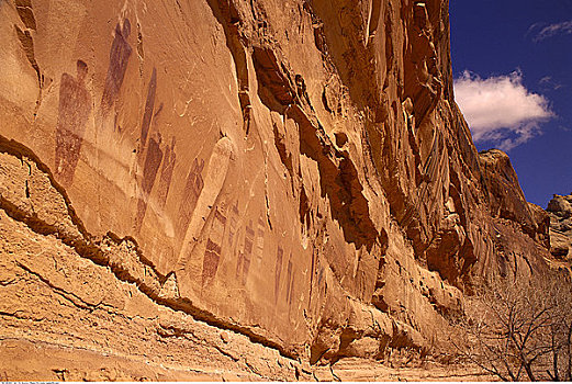 古老,符号文字,画廊,马掌,峡谷,峡谷地国家公园