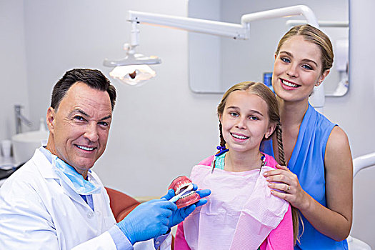 头像,牙医,孩子,病人,母亲,牙科诊所