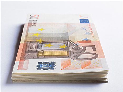 堆,50欧元,钞票