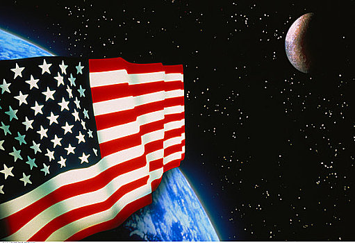 美国国旗,太空
