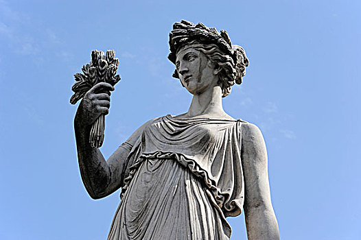 夏天,一个,雕塑,四季,波波罗广场,罗马,意大利,欧洲