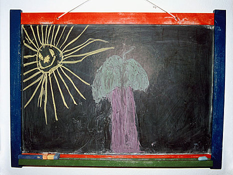绘画,太阳,黑板