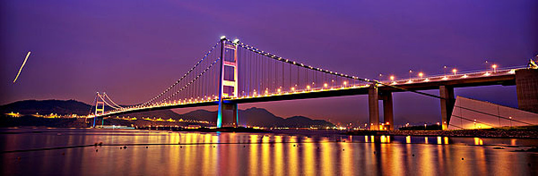 桥,公园,岛屿,黄昏,香港