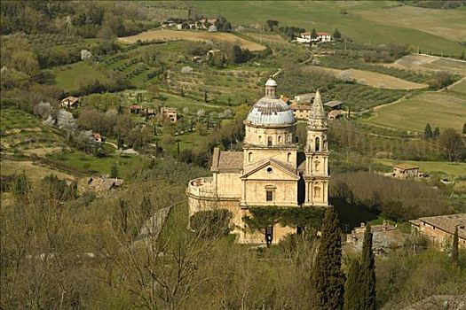 文艺复兴,教堂,建筑师,蒙蒂普尔查诺红葡萄酒,托斯卡纳,意大利,欧洲