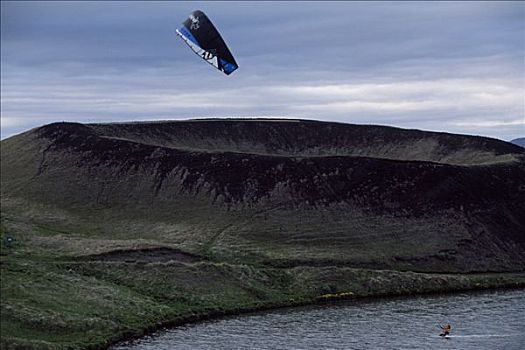 风筝冲浪,米湖,冰岛