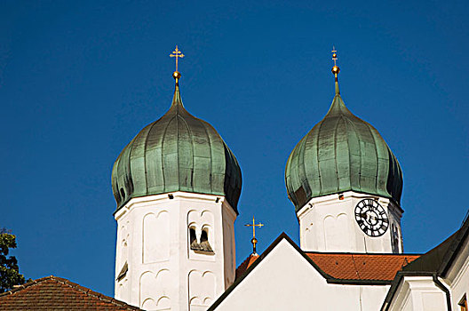 教堂,塔,泽伊昂,齐姆高,上巴伐利亚,巴伐利亚,德国,欧洲