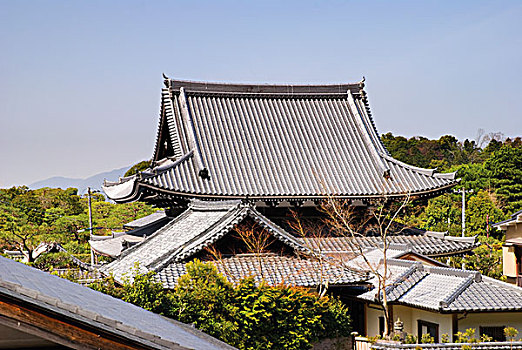 日本寺庙,屋顶,京都,日本