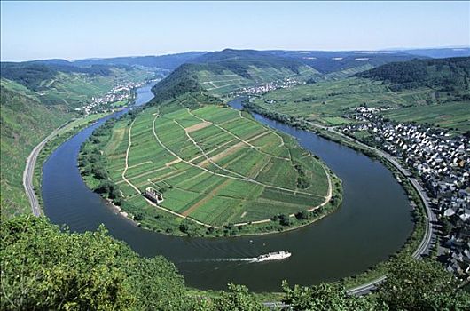 弯曲,摩泽尔河,靠近,莱茵兰普法尔茨州,德国