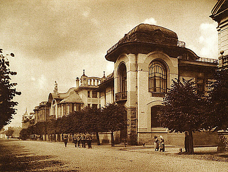 房子,街道,莫斯科,俄罗斯,20世纪,艺术家,未知