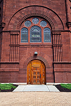 门,彩色玻璃窗,大学,锡拉库扎,纽约,美国