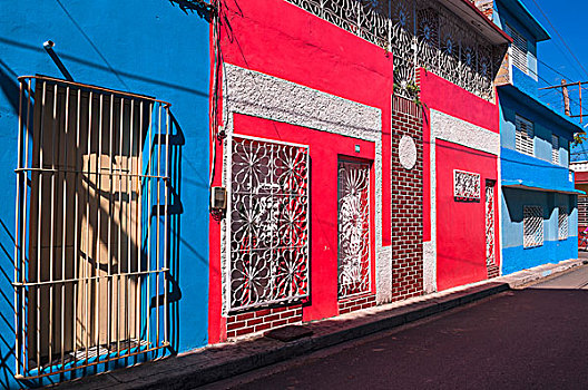 彩色,建筑,街景,古巴,西印度群岛,加勒比