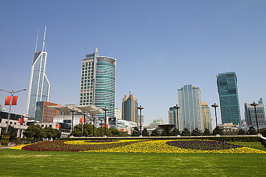 上海人民广场的城市风光