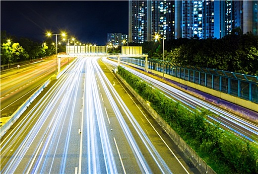 忙碌,交通,公路,夜晚