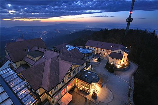 山顶,餐馆,电讯塔,苏黎世,瑞士
