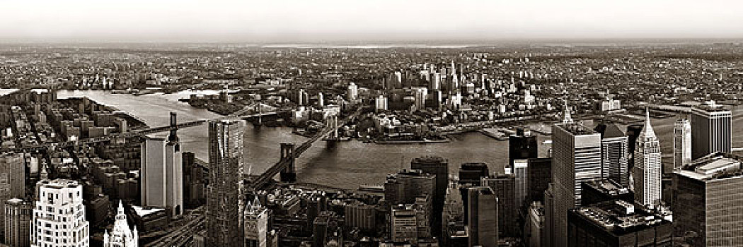 曼哈顿,市区,日落,屋顶,全景,风景,城市,摩天大楼,纽约