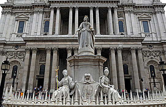 雕塑,皇后,正面,大教堂,墓地,伦敦,英格兰,英国,欧洲