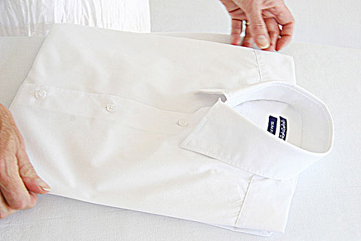 女人,手,折叠,白衬衫