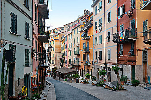 主要街道,餐馆,商店,里奥马焦雷,五渔村,意大利