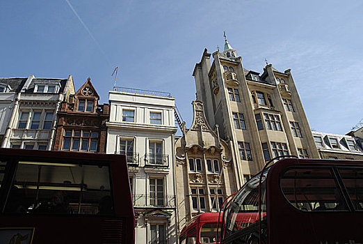 英格兰,伦敦,威斯敏斯特,仰视,中世纪,建筑,红色,巴士,白厅
