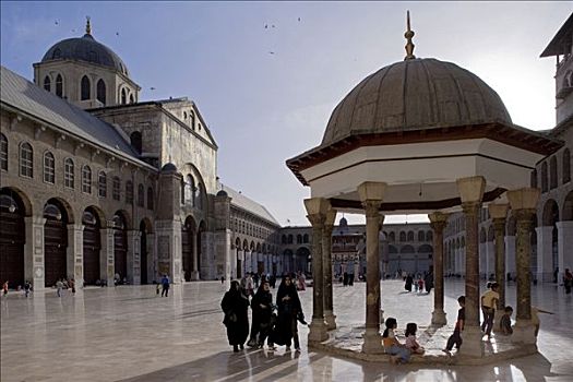 穹顶,钟表,奥马亚清真寺,大马士革,叙利亚