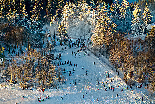 滑雪,滑雪缆车,地区,北莱茵威斯特伐利亚,德国