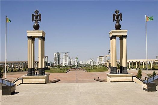 阿什喀巴得,国家博物馆,上方,新,住宅,建筑,土库曼斯坦