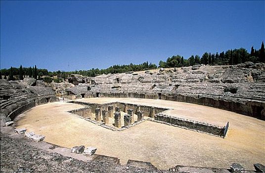 古老,罗马,圆形剧场,靠近,塞维利亚,安达卢西亚