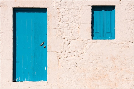 蓝色,门,窗户