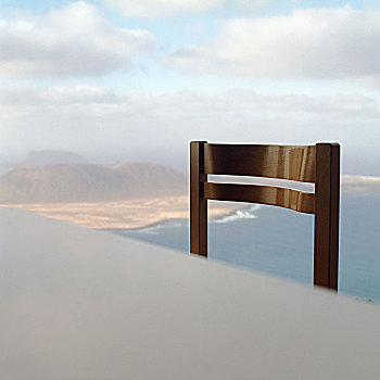 风景,室外,海洋,椅子,白色,桌子,图像,眺台,兰索罗特岛