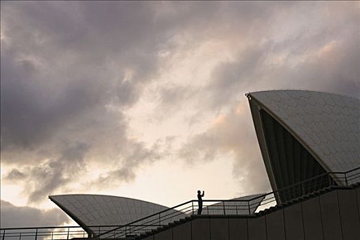 澳大利亚,新南威尔士,悉尼,游人,屋顶,剧院