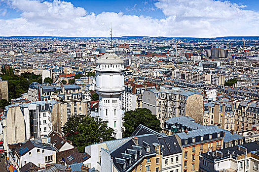 巴黎,天际线,俯视,蒙马特尔,法国