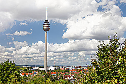 电讯塔,纽伦堡,中间,弗兰克尼亚,巴伐利亚,德国,欧洲