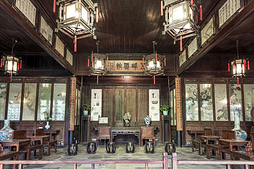 中国江苏省苏州留园古建筑中式厅堂