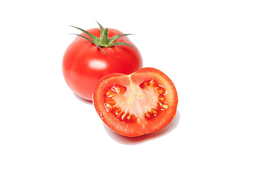 西红柿,白色背景