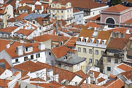 俯视,房子,里斯本,葡萄牙