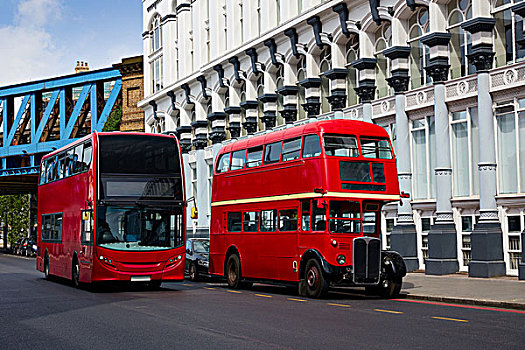 伦敦,红色公交车,传统,老,英格兰